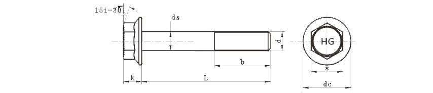 DIN6921 Blue-White Zinc Plated Hexagon Head Flange Bolt