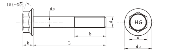 Color Zinc Hex Flange Step Bolt and Nut and Nut for Automobile Seat Safety Belt