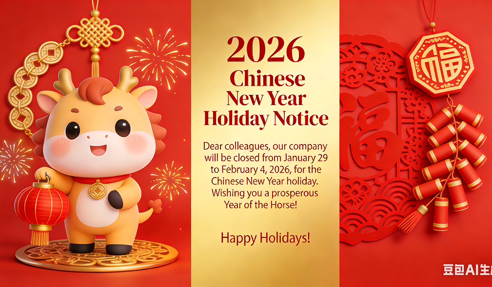 HOLIDAY NOTICE： CHINESE NEW YEAR 2026
